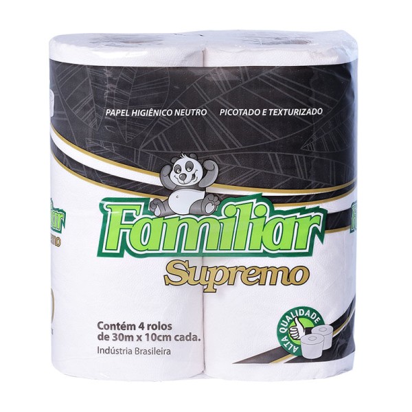 Encontraproduto.com.br - Papel Higiênico Supremo Familiar Folha Simples 30m c/ 4 Unid