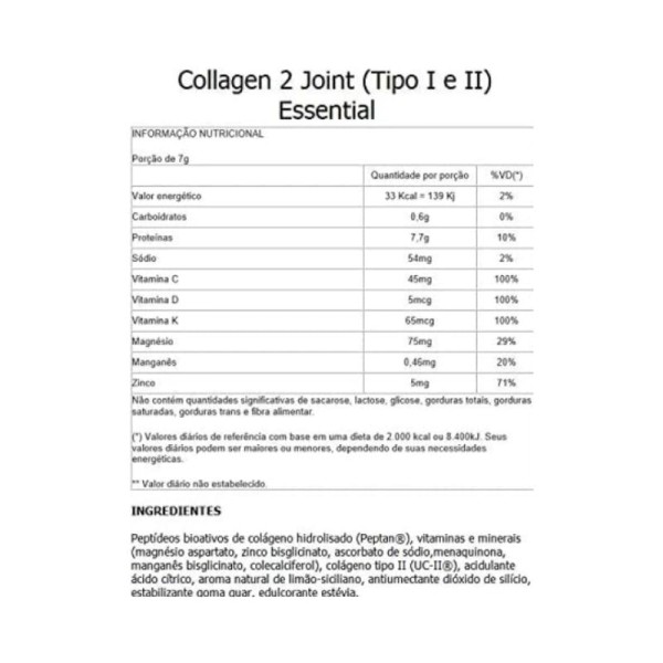 Encontraproduto.com.br - Collagen 2 Joint Limão Siciliano 11,7g Essential Nutrition