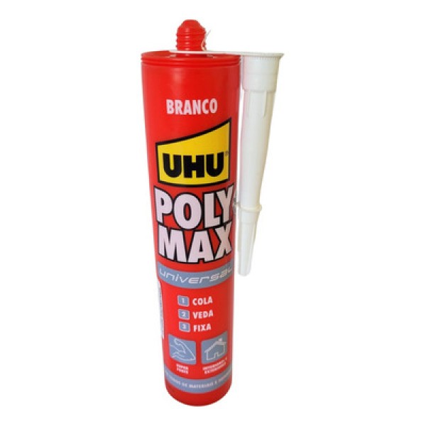 Cola e Veda e Fixa Multi Superfícies Adere Poly Max Universal Branco 465g
