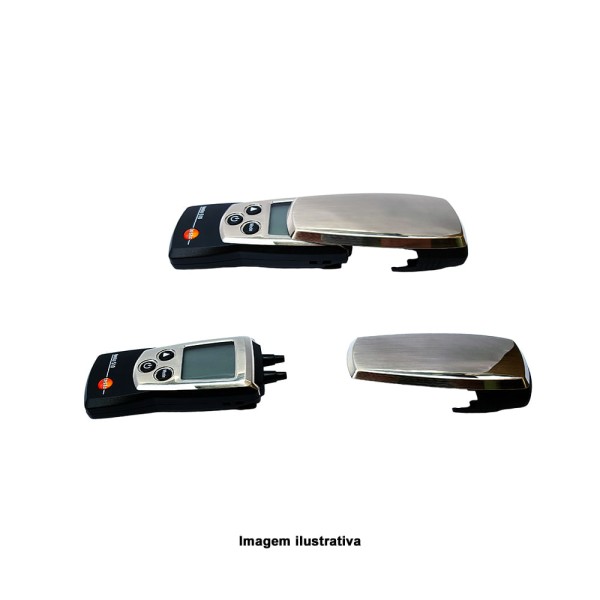 Encontraproduto.com.br - Manômetro de Pressão Diferencial Capacidade 0-100 hPa com capa de proteção e kit de mangueiras com adaptador Ref. 0563 0510 Testo 510