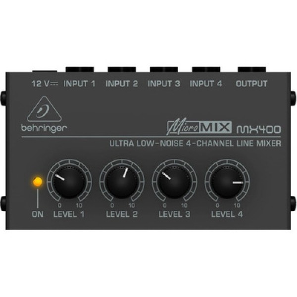 Encontraproduto.com.br - Mixer de 4 Canais Micro Mixer MX-400 - Behringer