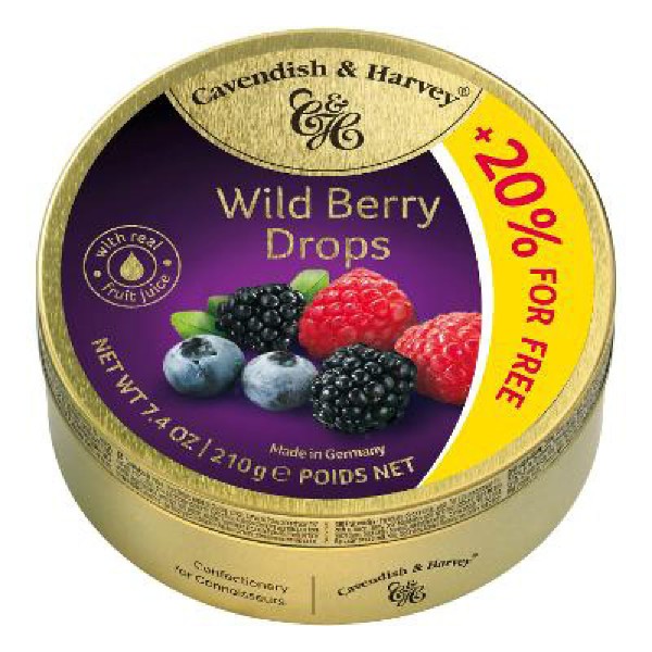 Encontraproduto.com.br - Bala de Frutas Silvestres Cavendish e Harvey Wild Berry 210g