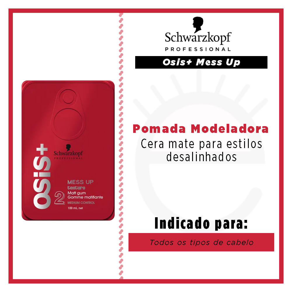 Encontraproduto.com.br - Pomada Schwarkopf Modeladora Matte Osis Mess Up 2 - 100ml