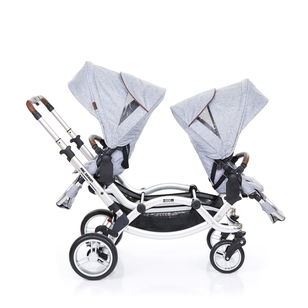 Encontraproduto.com.br - Carrinho de Passeio para Gêmeos - Zoom - Graphite Grey - ABC Design
