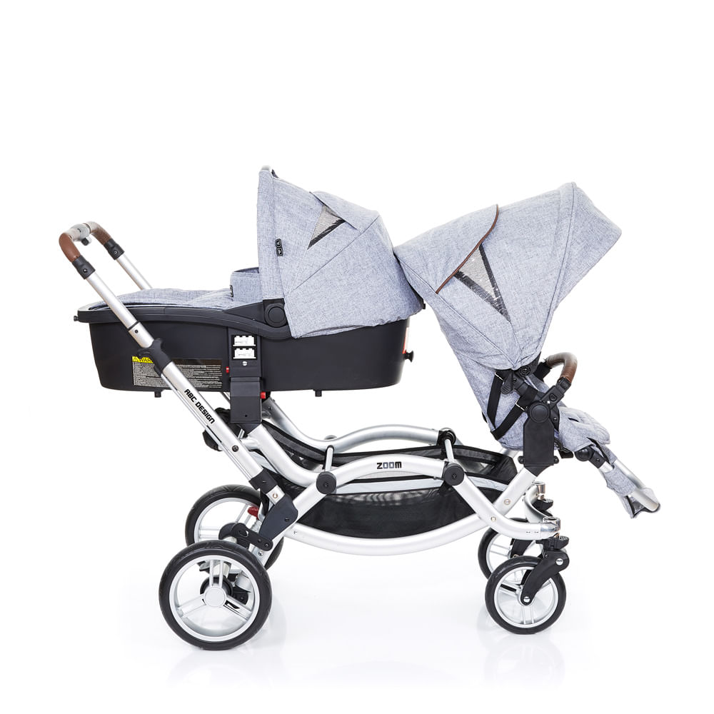 Encontraproduto.com.br - Carrinho de Passeio para Gêmeos - Zoom - Graphite Grey - ABC Design