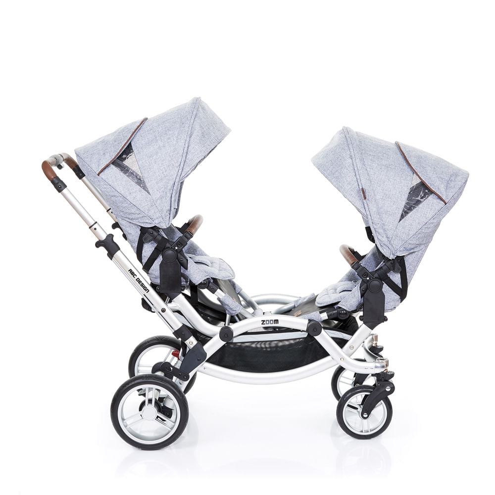Encontraproduto.com.br - Carrinho de Passeio para Gêmeos - Zoom - Graphite Grey - ABC Design