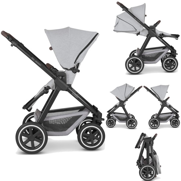 Encontraproduto.com.br - Carrinho Bebê Compacto Reversível Reclinável Até 15kg 3 em 1 Travel System Samba Mineral ABC Design