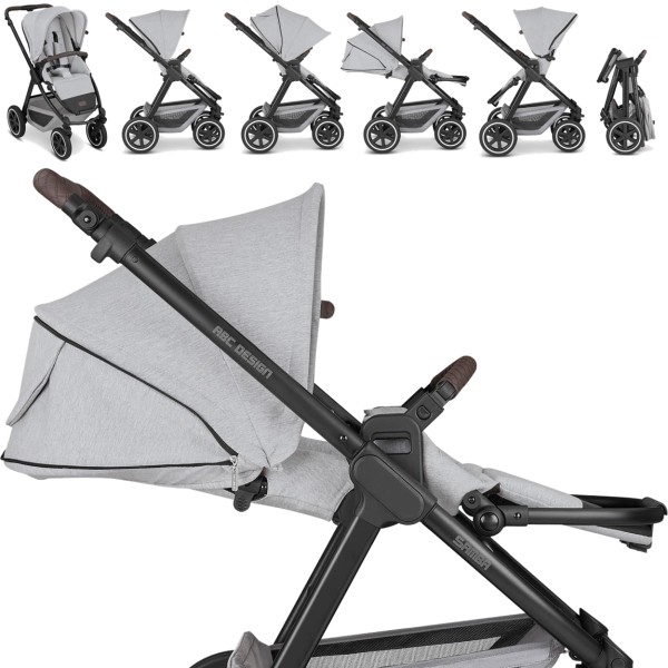 Encontraproduto.com.br - Carrinho Bebê Compacto Reversível Reclinável Até 15kg 3 em 1 Travel System Samba Mineral ABC Design