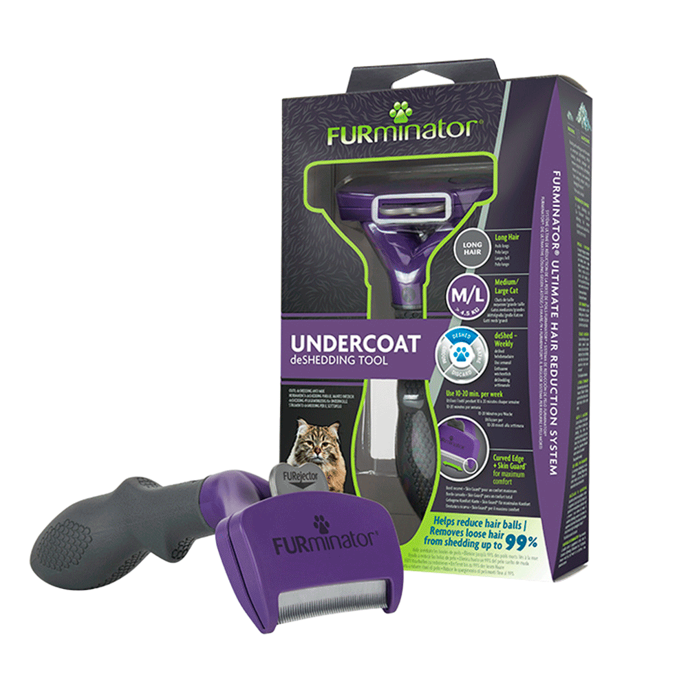 Furminator Médio/Grande para Gatos de Pelo Longo