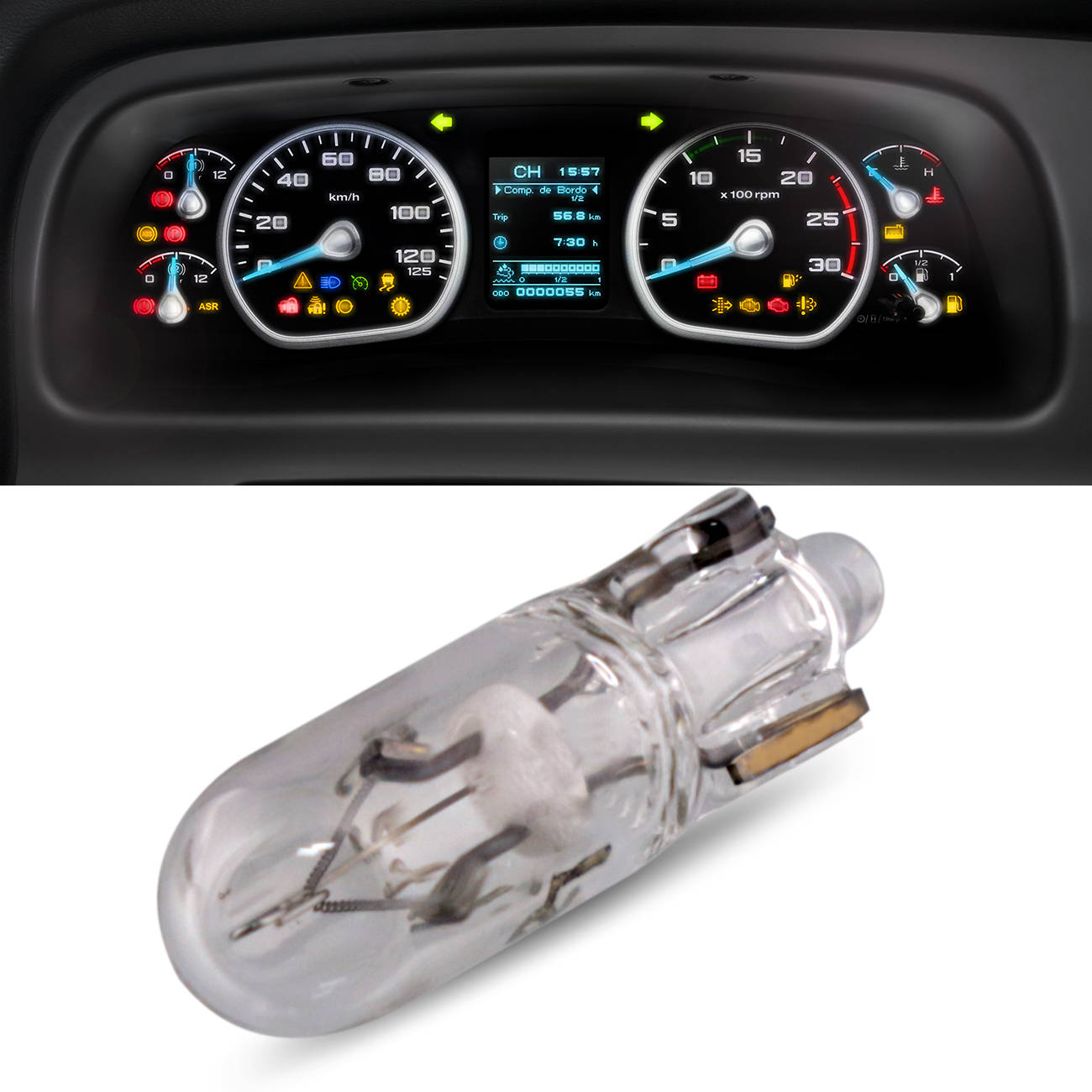 Encontraproduto.com.br - Lâmpada Halógena Osram Standard W1.2 3200K 1.2W Luz do Painel 24V Caminhão