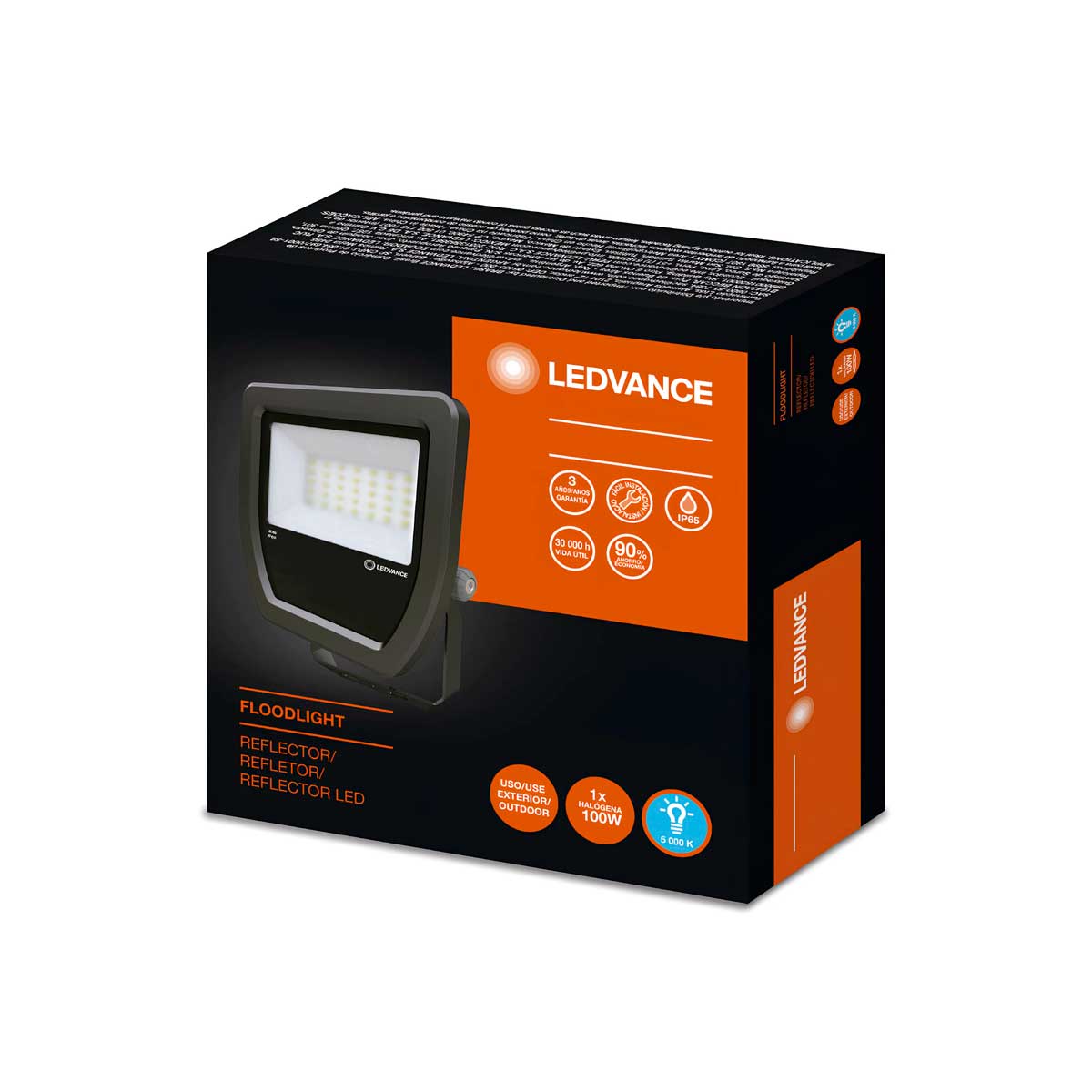 Encontraproduto.com.br - Refletor LED Floodlight Ledvance 3000K Bivolt Retângular Preto