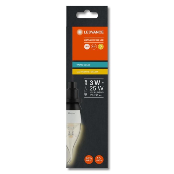 Encontraproduto.com.br - Lâmpada Led Vela Chama 3w G2 2700K  Ledvance