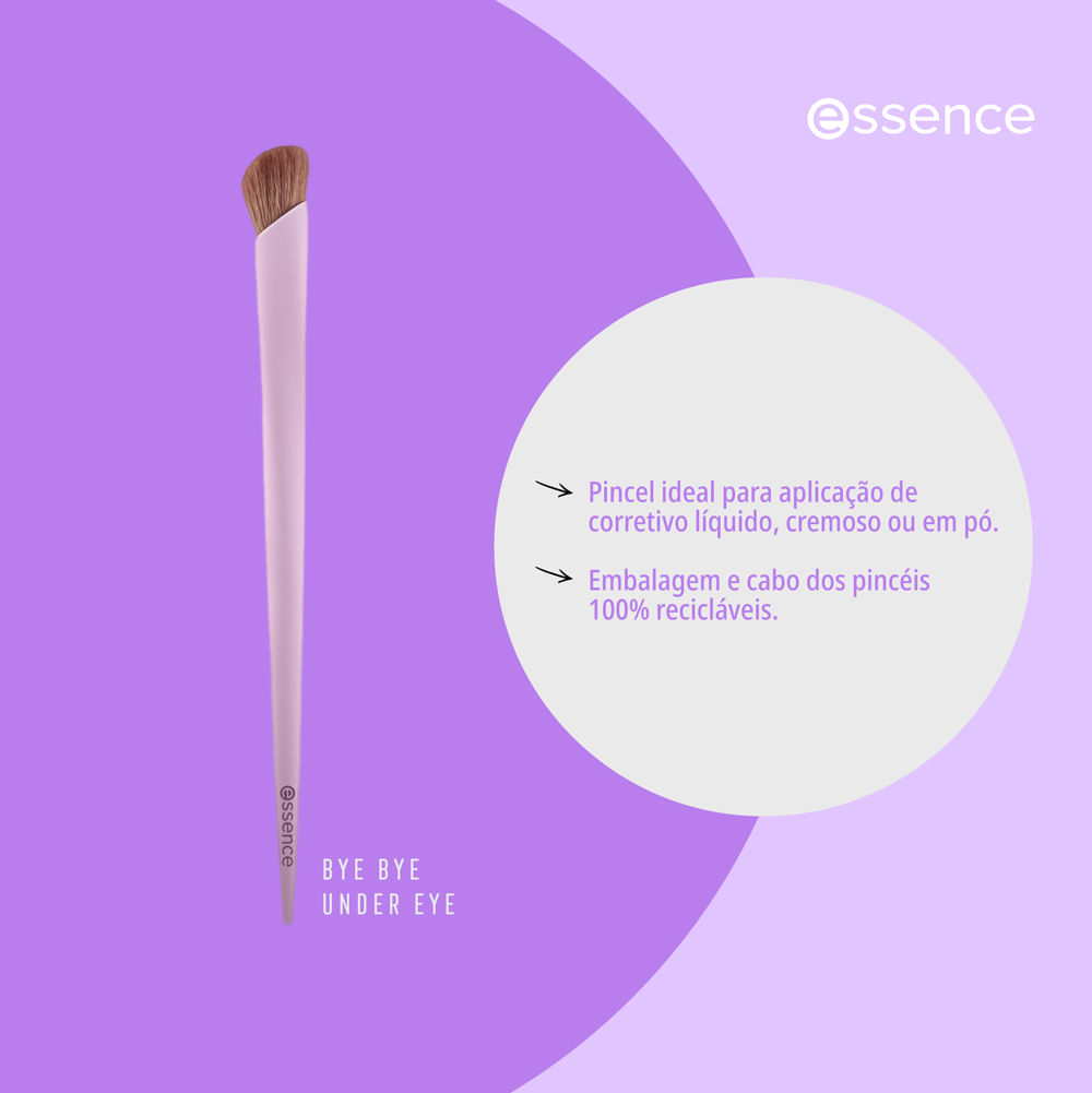 Encontraproduto.com.br - Pincel para Corretivo Essence 01 Bye Bye Under Eye Roxo