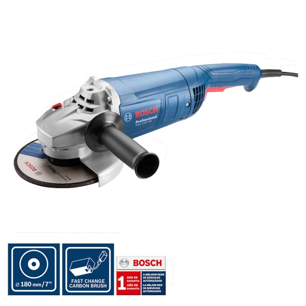 Encontraproduto.com.br - Esmerilhadeira Angular Bosch GWS 2200-180 2200W 7 Pol