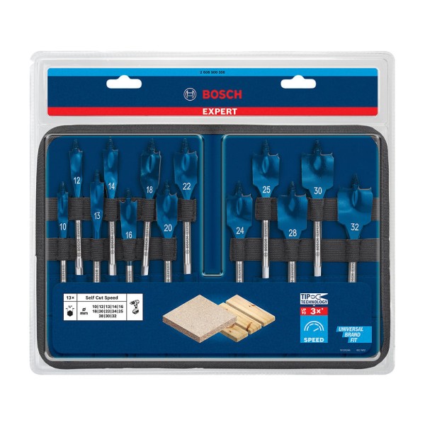 Encontraproduto.com.br - Jogo com 13 brocas Bosch EXPERT Sel fCut Speed 10-32mm x 152mm
