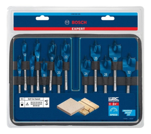 Encontraproduto.com.br - Jogo com 13 brocas Bosch EXPERT Sel fCut Speed 10-32mm x 152mm