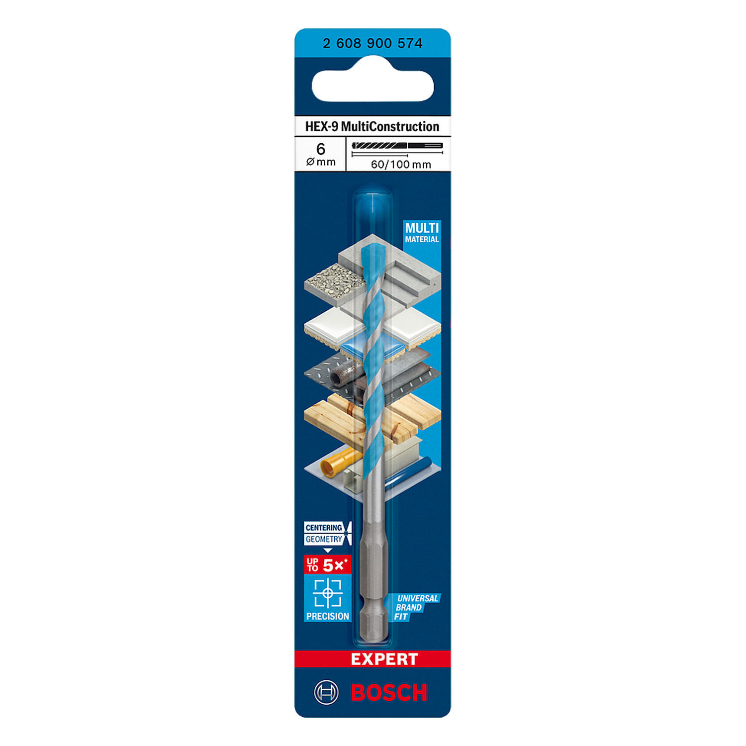 Encontraproduto.com.br - Broca Multiconstruction 6 x 60 x 100mm  HEX-9 Bosch
