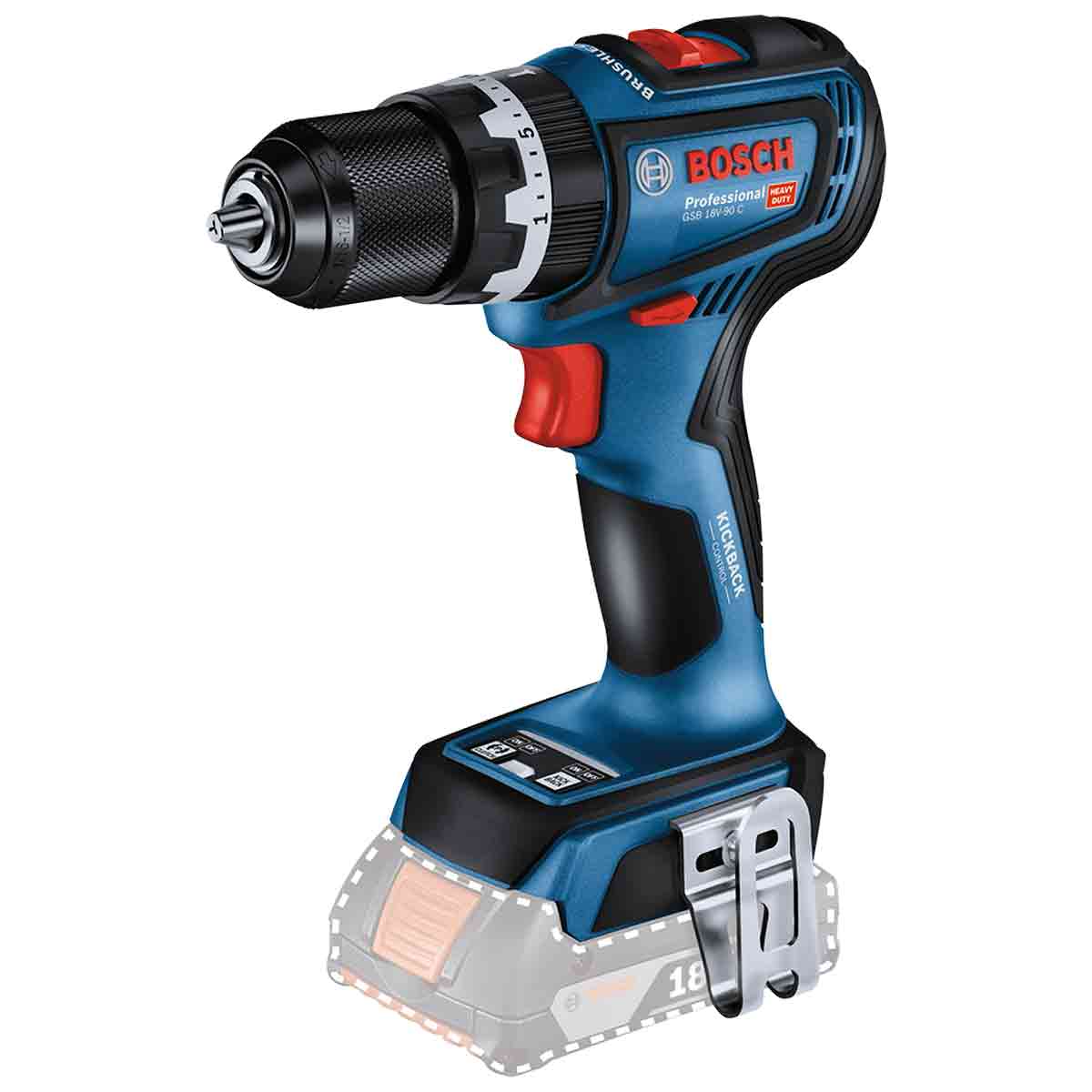 Encontraproduto.com.br - Furadeira e parafusadeira Bosch GSB 18V-90C, BRUSHLESS, 18V