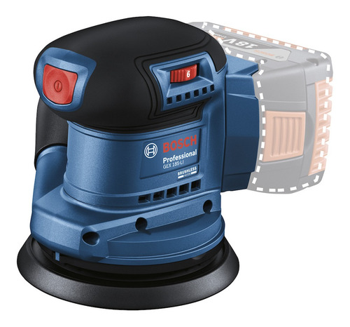 Lixadeira roto orbital à Bateria Bosch GEX 185-LI, BRUSHLESS, 18V SB