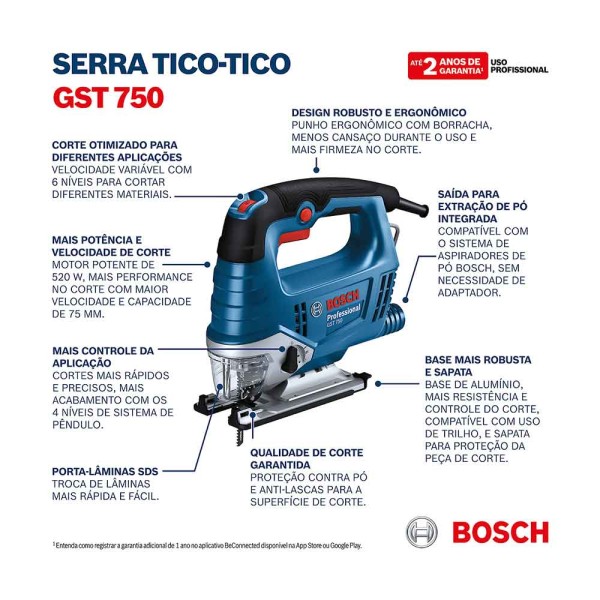 Encontraproduto.com.br - Serra Tico-Tico GST750 520W Bosch 220V Monofásico