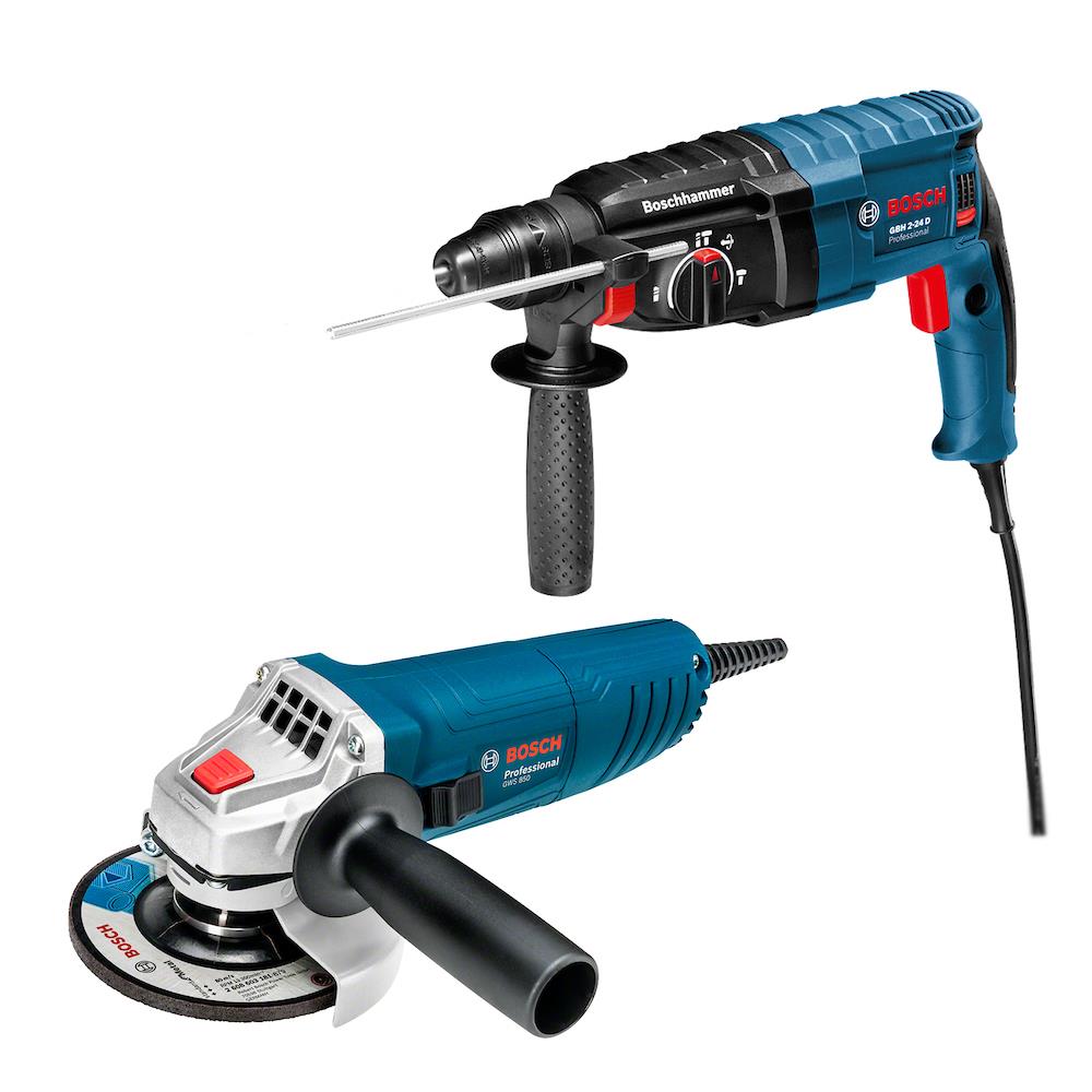 Combo Martelete Esmerilhadeira Gws 850 + Gbh 2-24 d Azul Bosch