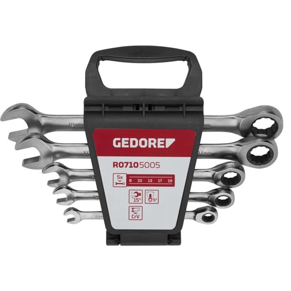 Jogo chave combinada com catraca 8-19 mm 12 pcs 3300850 Gedore red R07105012