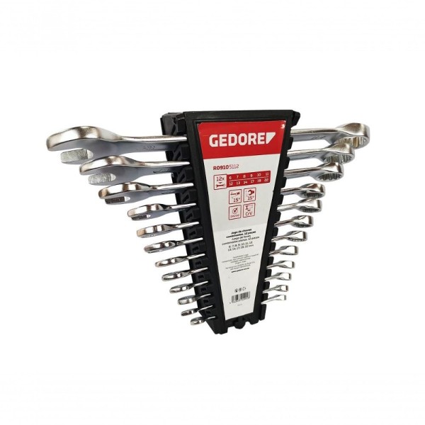 Encontraproduto.com.br - Jogo de Chave Combinada Gedore Red R09105112 de 6mm à 22mm 12 Peças