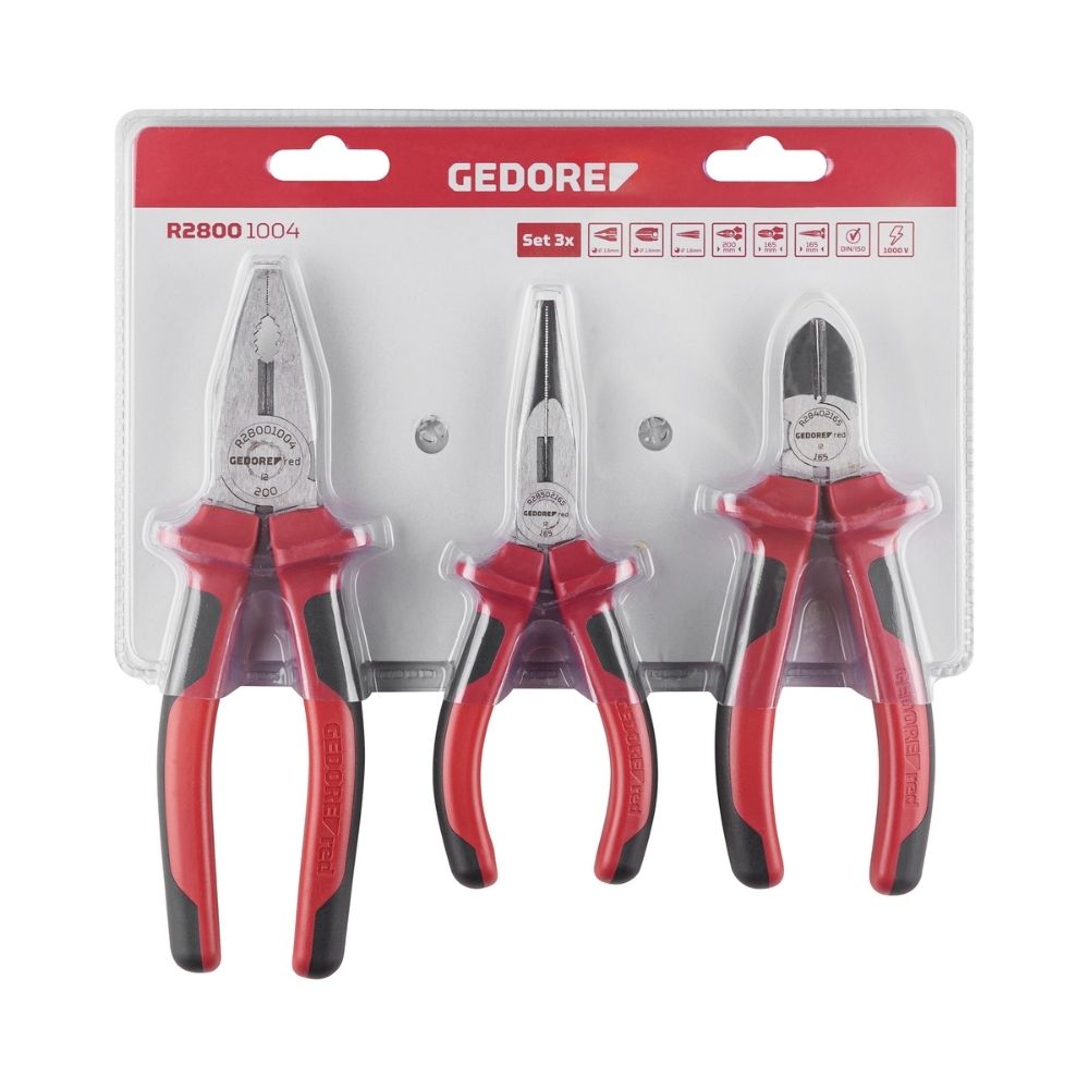 Encontraproduto.com.br - Jogo de Alicates 3 Peças Red R28001004 3301189 Gedore