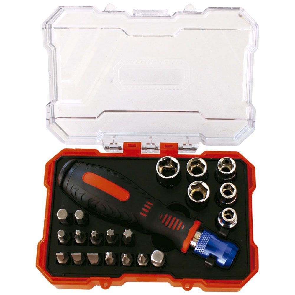 Encontraproduto.com.br - JOGO DE BITS E SOQUETES 21 PEÇAS - S49005021 - ROBUST