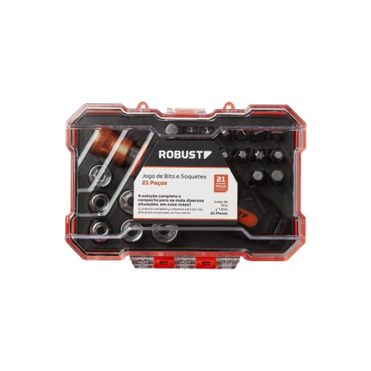 Encontraproduto.com.br - JOGO DE BITS E SOQUETES 21 PEÇAS - S49005021 - ROBUST