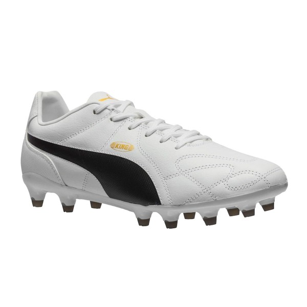 Chuteira Campo Puma King FG Branco e Preto