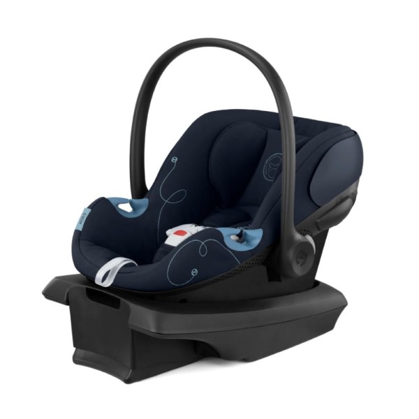 Encontraproduto.com.br - Cadeira de Bebe para Carro com Proteção Linear Contra Impactos Laterais, Apoio de Cabeça Ajustável em 11 Posições e Base Safelock, Cybex Aton G, Azul