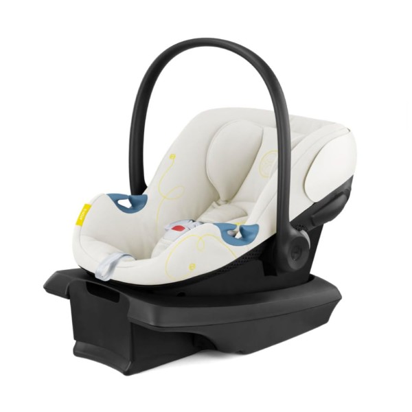 Encontraproduto.com.br - Cadeira de Bebe para Carro com Proteção Linear Contra Impactos Laterais, Apoio de Cabeça Ajustável em 11 Posições e Base Safelock, Cybex Aton G, Bege
