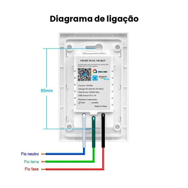 Encontraproduto.com.br - Tomada Inteligente Dupla E Usb Wi-fi Novadigital