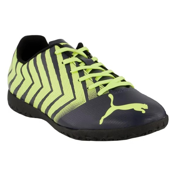 Encontraproduto.com.br - Chuteira Futsal Puma Tacto II It Masculina - Azul Marinho/Limão