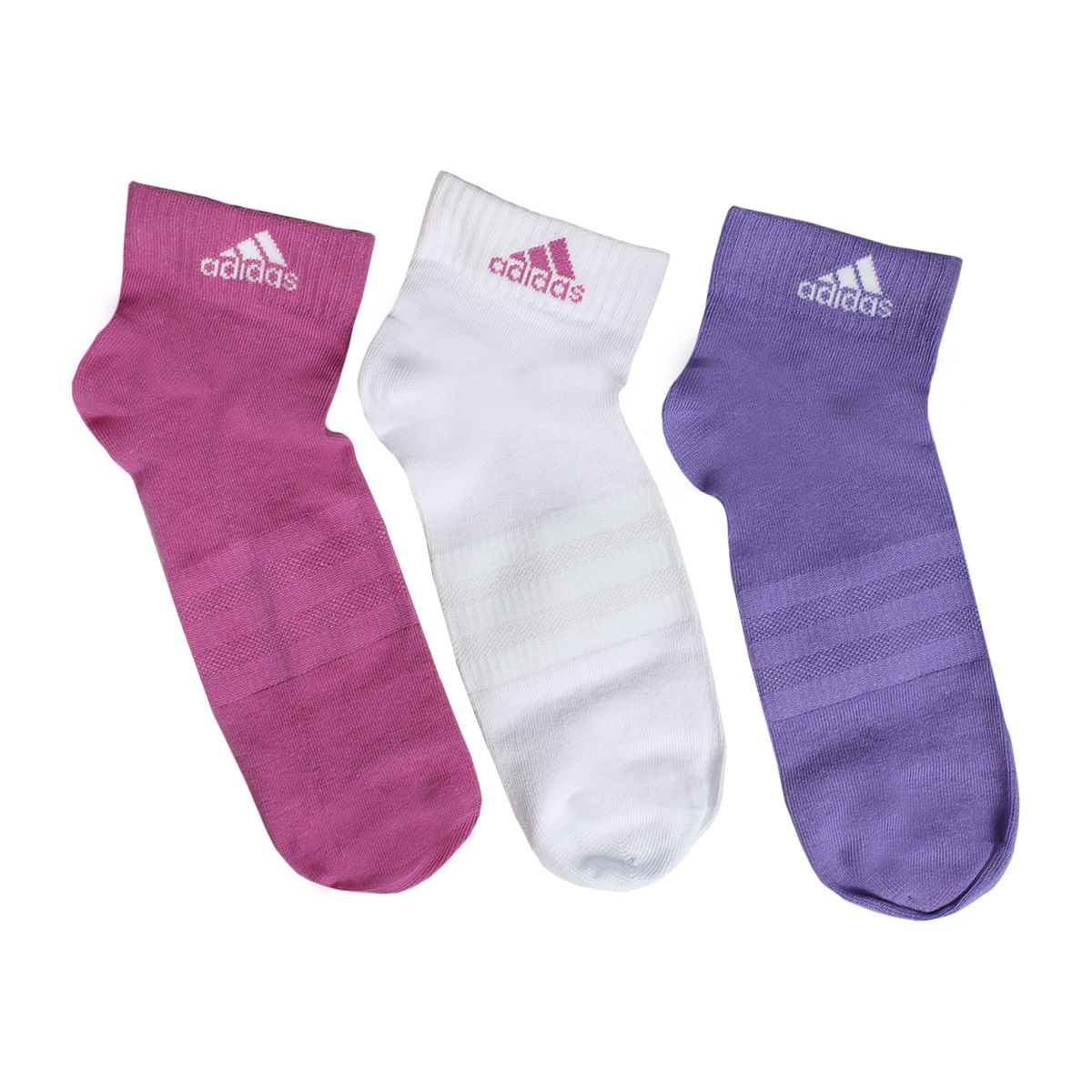 Encontraproduto.com.br - Meia Cano Curto Sportwear 3P Rosa (41-43) - Adidas