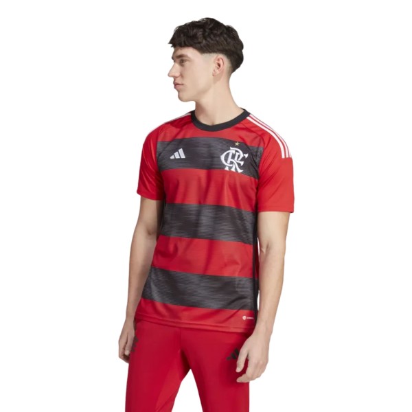 Camisa Flamengo I 23 Adidas Masculina - Vermelha/Preta
