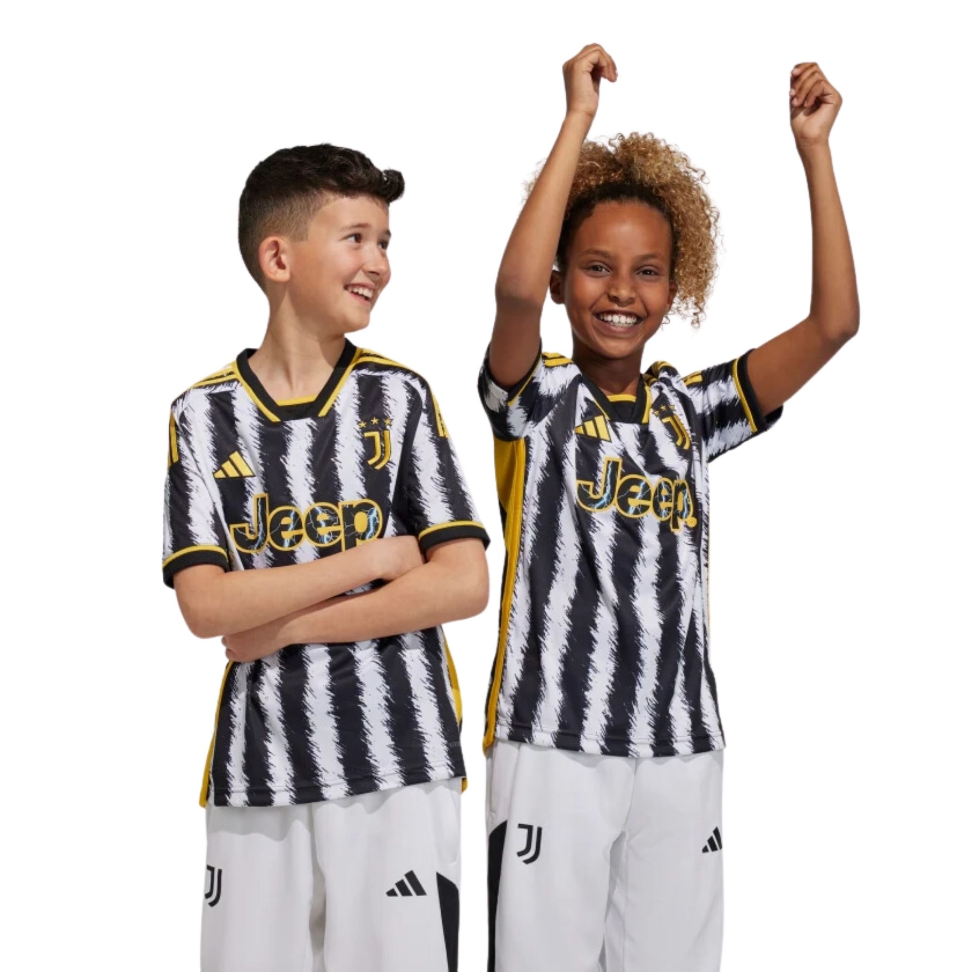 Camisa Juventus I 2023/24 Adidas Infantil - Branca/Preta