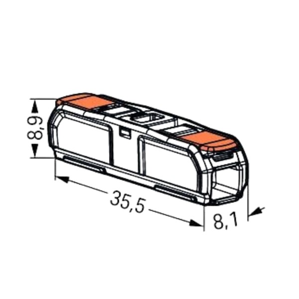 Encontraproduto.com.br - Conector De Emenda 2P 4mm Inline Wago