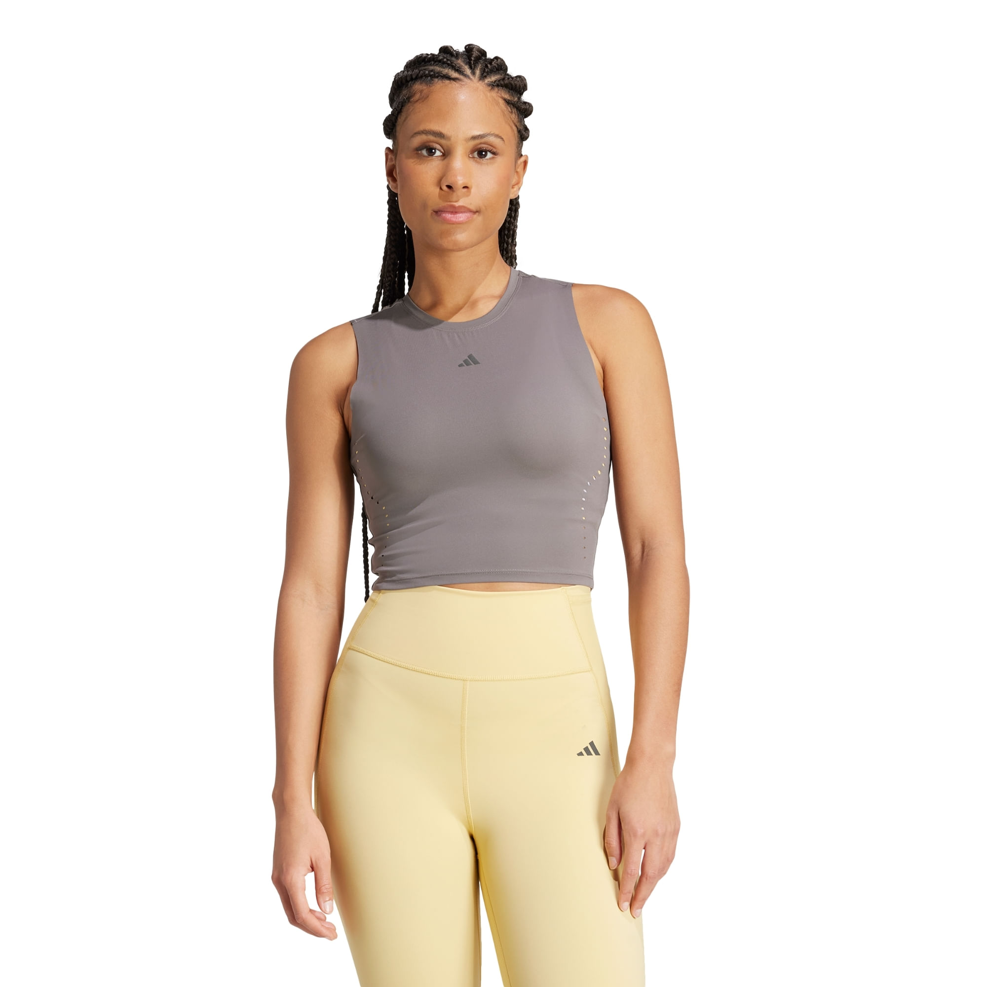 Regata Adidas Hiit Crop Heat.Rdy Feminina - Cinza