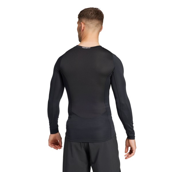 Encontraproduto.com.br - Camiseta Manga Longa Techfit Compression Adidas Treino Masculina - Preta