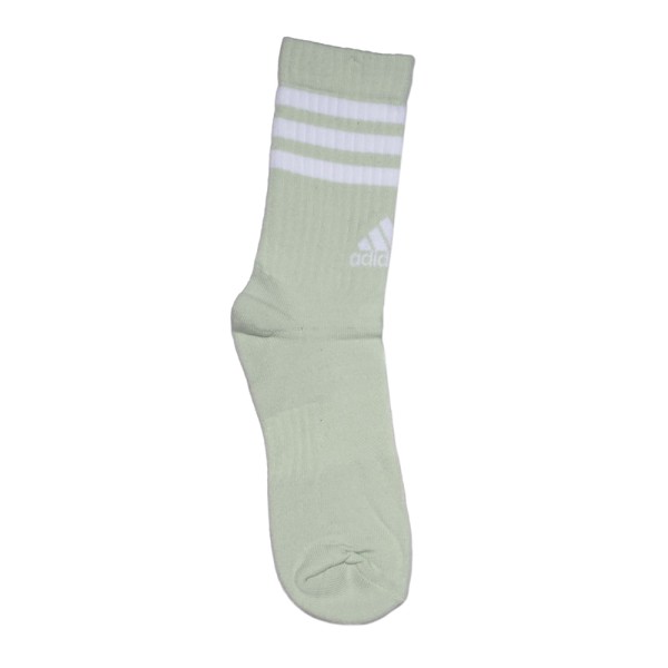 Encontraproduto.com.br - Meia Feminina Adidas 3 Listras Cano Longo Kit 3 Pares Branco/Rosa/Verde