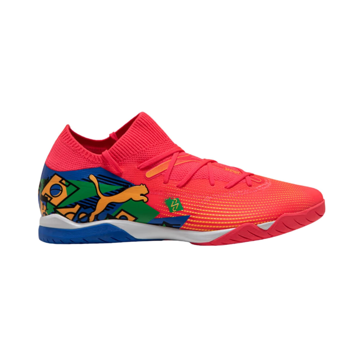 Chuteira Futsal Puma Future 7 Match Neymar Jr Masculina - Laranja