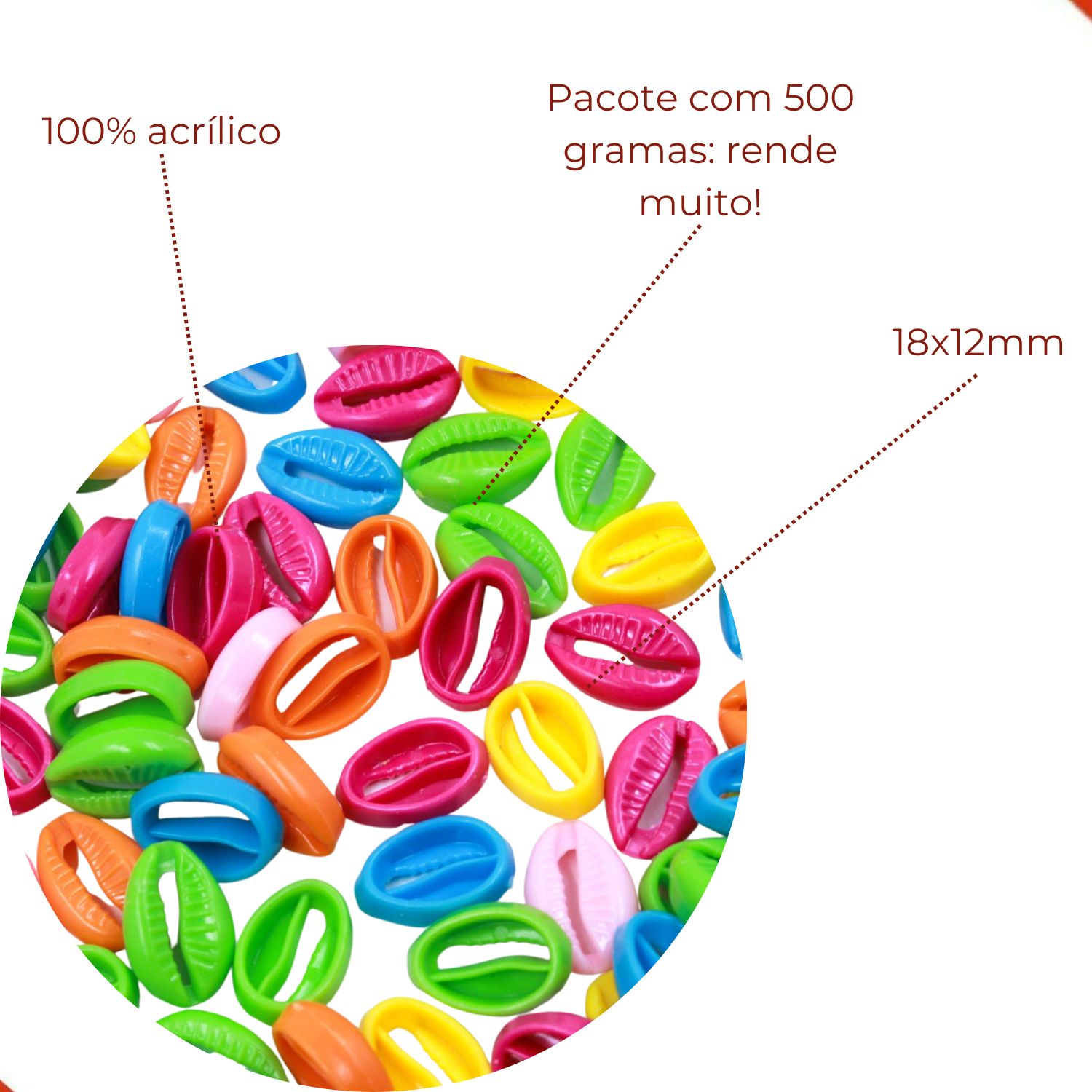 Encontraproduto.com.br - Buzios Infantil Cortado 18X12mm Em Acrilico Com 500Gr