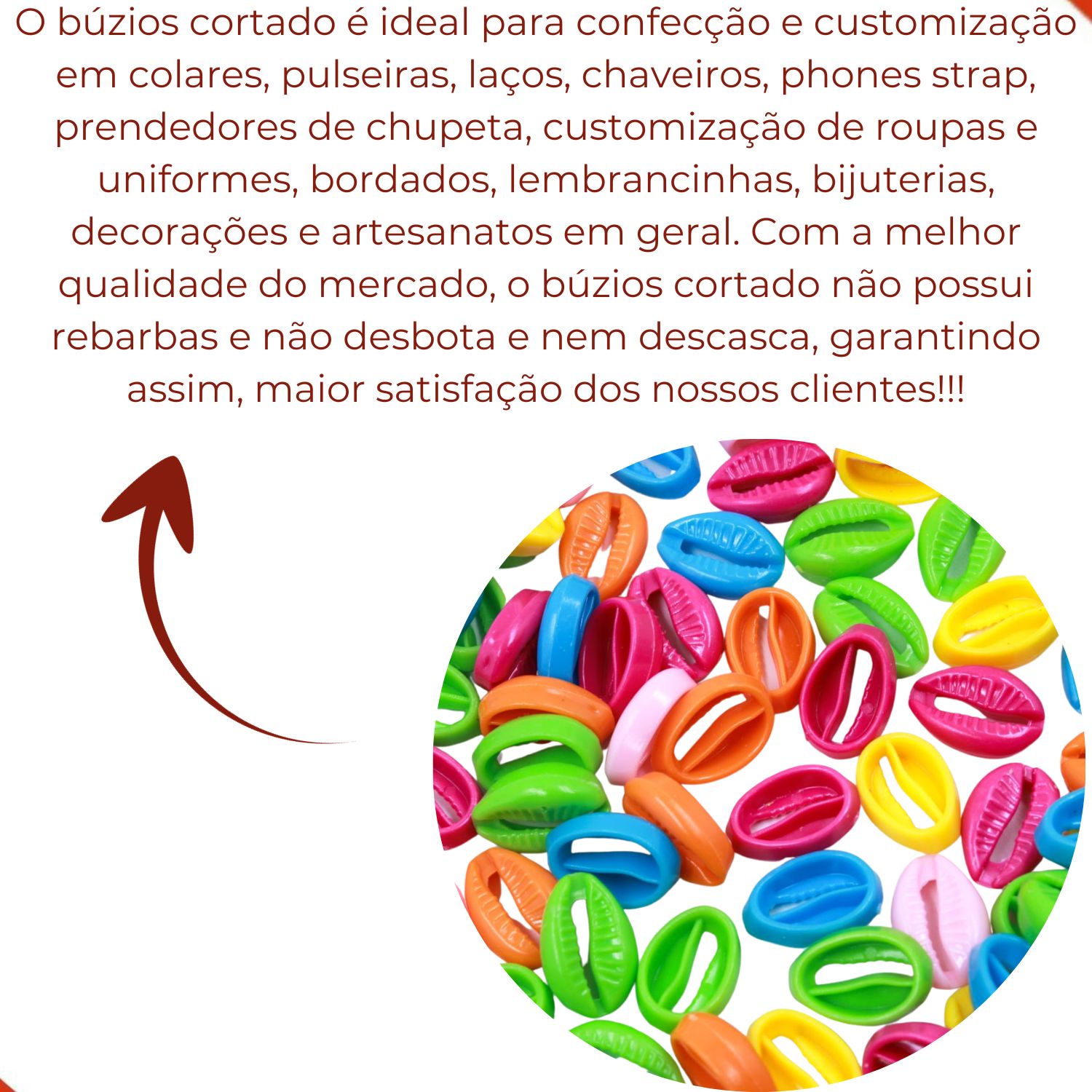 Encontraproduto.com.br - Buzios Infantil Cortado 18X12mm Em Acrilico Com 500Gr