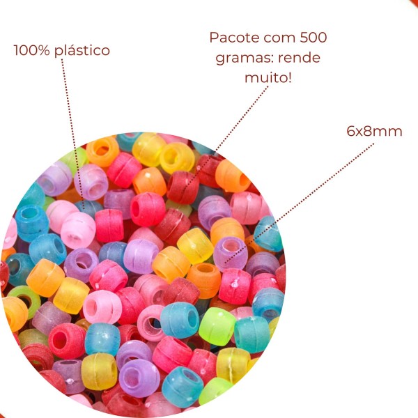 Encontraproduto.com.br - TERERE TRANSLUCIDO 6X8MM EM PLASTICO COM 500GR
