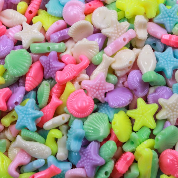 Encontraproduto.com.br - ENTREMEIO ANIMAIS MARINHOS INFANTIL CANDY 10MM EM ACRILICO COM 500GR