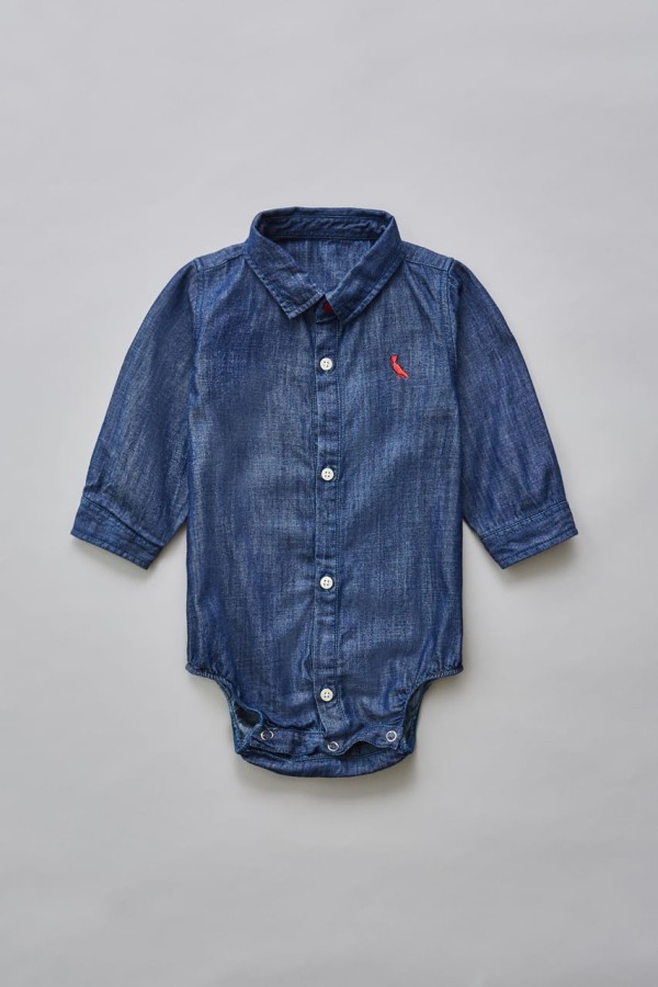 Encontraproduto.com.br - CAMISA BODY RESERVA MINI BEBÊ JEANS BÁSICO