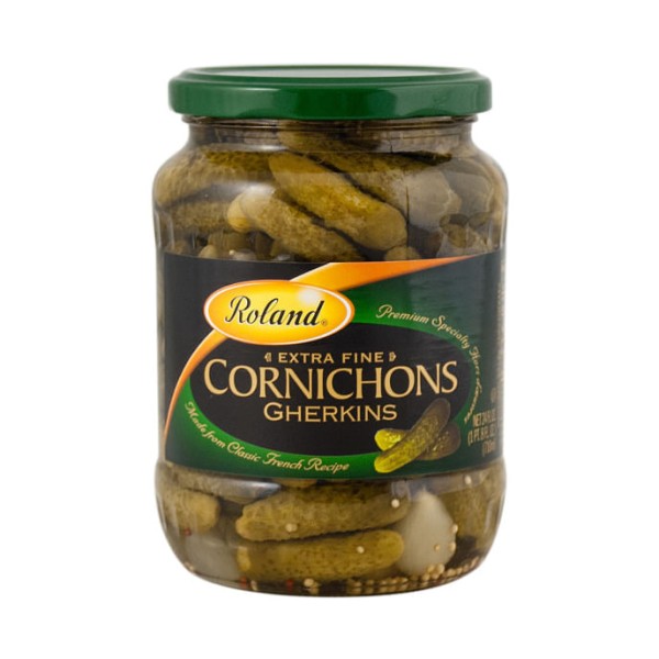 Pepinos Em Conserva Com Cebolas e Sementes de Mostarda Roland 710g