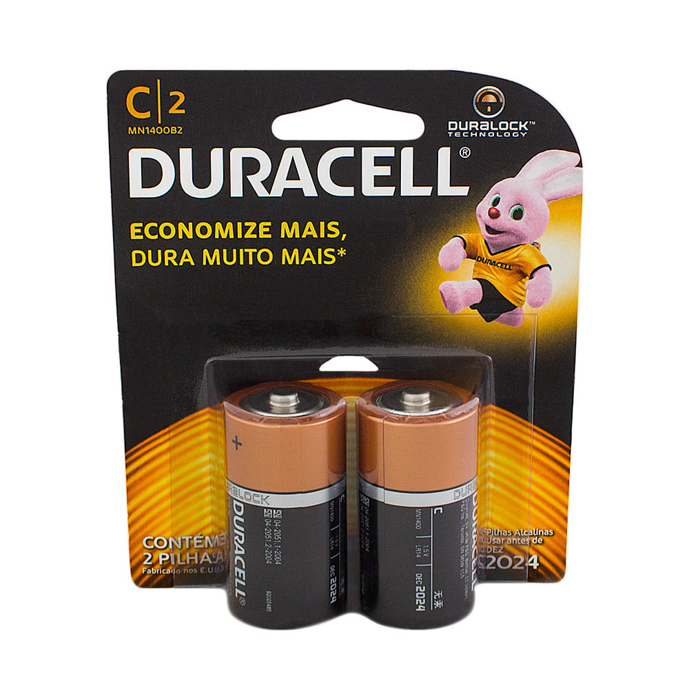 Encontraproduto.com.br - Pilha Alcalina Média C Com 2 Unidades MN-1400 Duracell